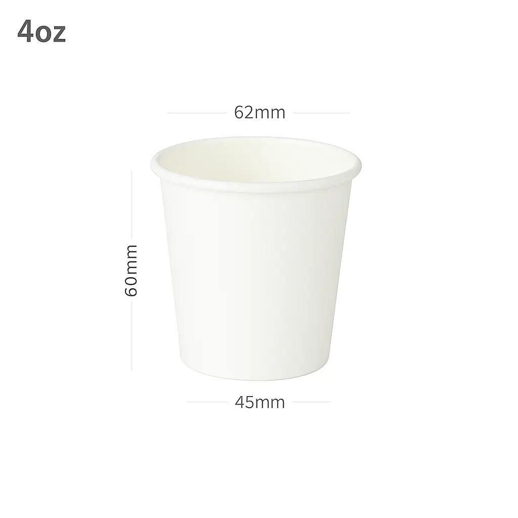 4oz Single Wall White Paper Cup 1000/ctn
