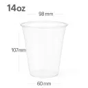 14oz/98mm PET Plastic Beverage  Cold Cup 1000/ctn
