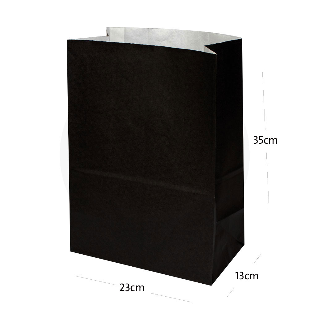 Black - White Paper Bag No Handle 23x13x35H cm 200/ctn