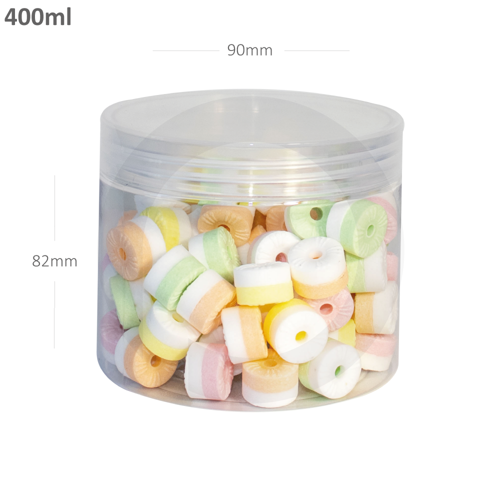 400ml/90mm PET Plastic Jar Clear PP Cap 150/ctn