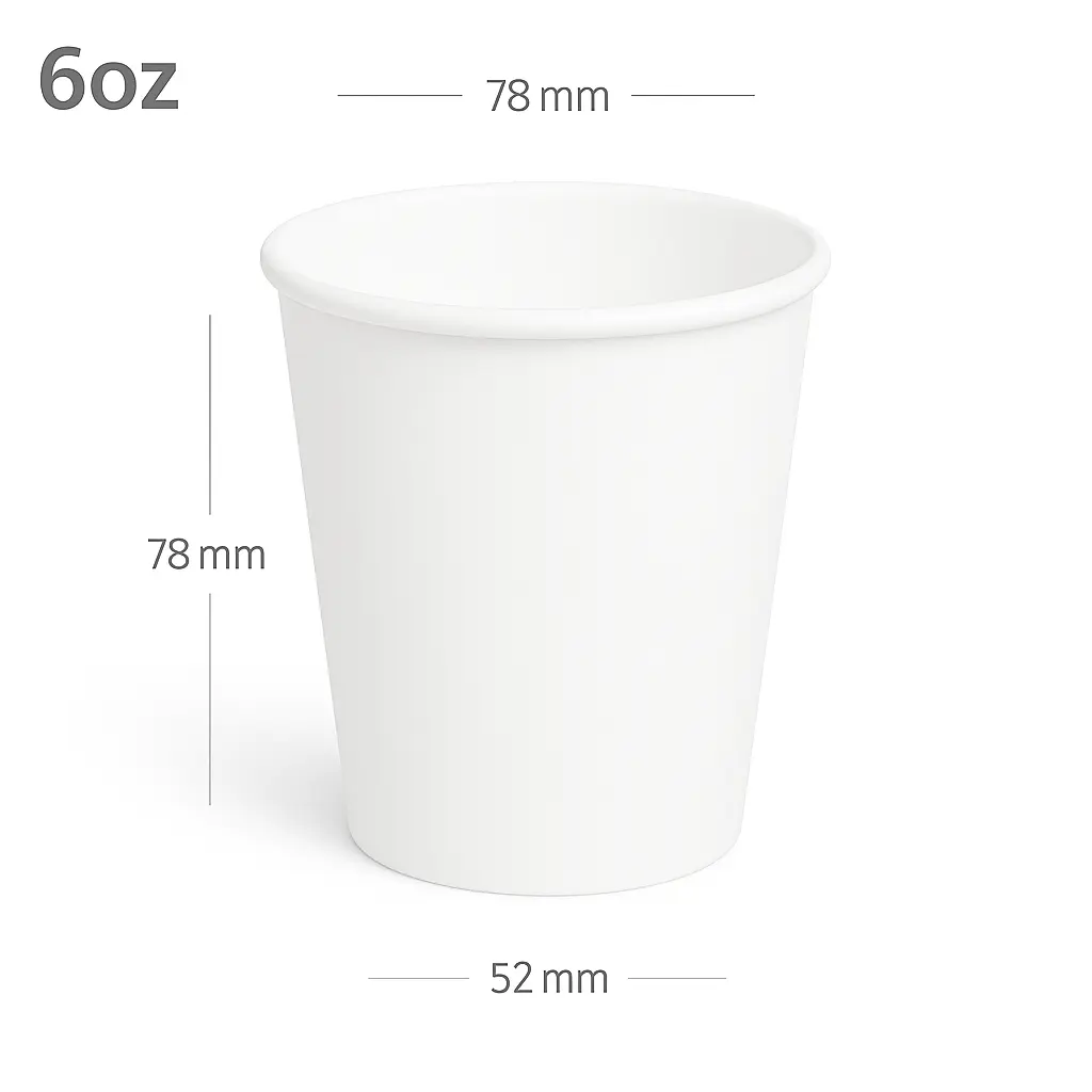 6oz Single Wall White Paper Cup 1000/ctn