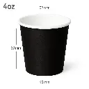 Black - 4oz Single Wall White Paper Cup 1000/ctn