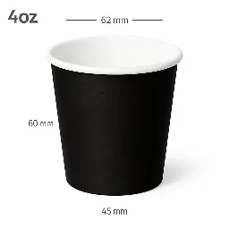 [015059] Black - 4oz Single Wall White Paper Cup 1000/ctn