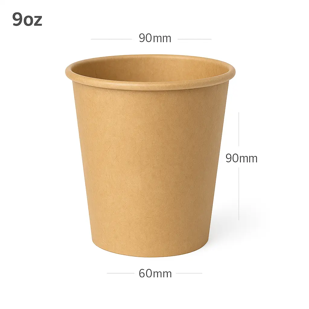 9oz Single Wall Kraft Paper Cup 1000/ctn