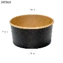 Black - 1000ml Kraft Paper Salad Bowl 300/ctn