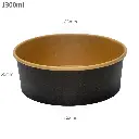 Black - 1300ml Kraft Paper Salad Bowl 300/ctn