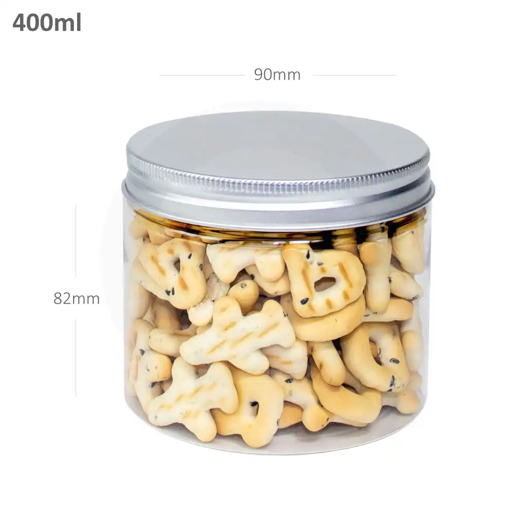 400ml/90mm PET Plastic Jar Alu Cap 100/ctn