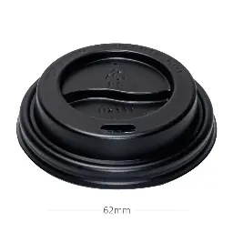 [015094] 62mm PS Plastic Black No Cap Lid 500/ctn