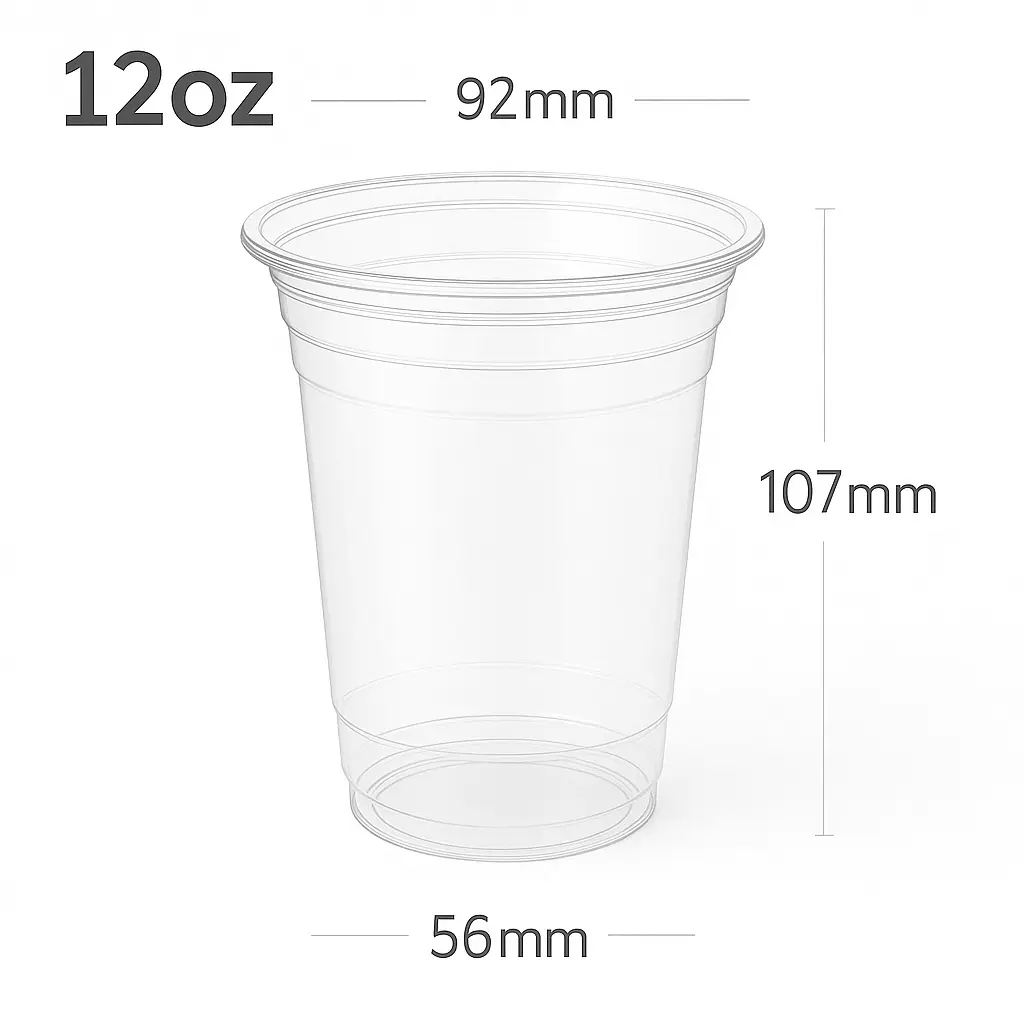 12oz/92mm PET Plastic Cup 1000/ctn