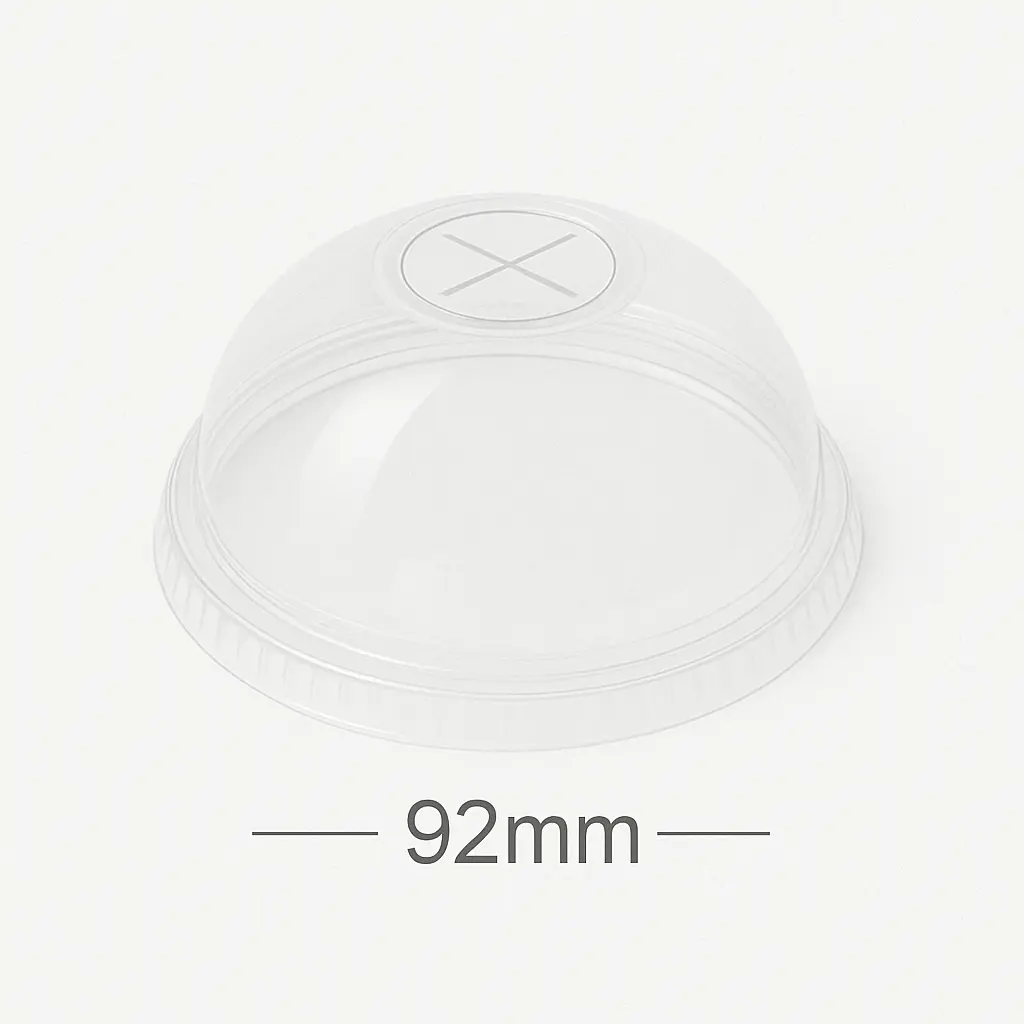 92mm PET Plastic X Hole Dome Lid 1000/ctn