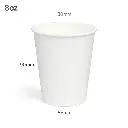 8oz Single Wall White Paper Cup 500/ctn