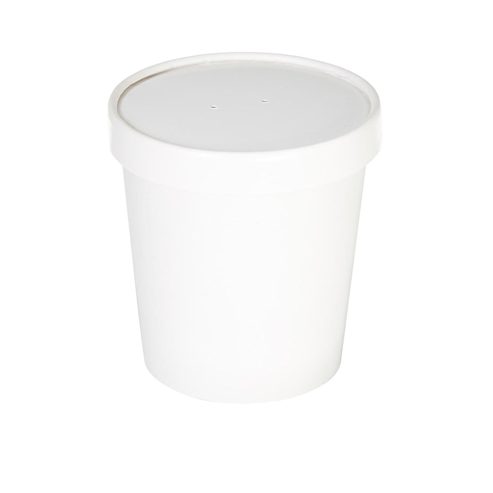 16oz White Paper Soup Cup 96mm With Paper Lid 500/ctn