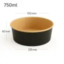 Black - 750ml Kraft Paper Salad Bowl 300/ctn