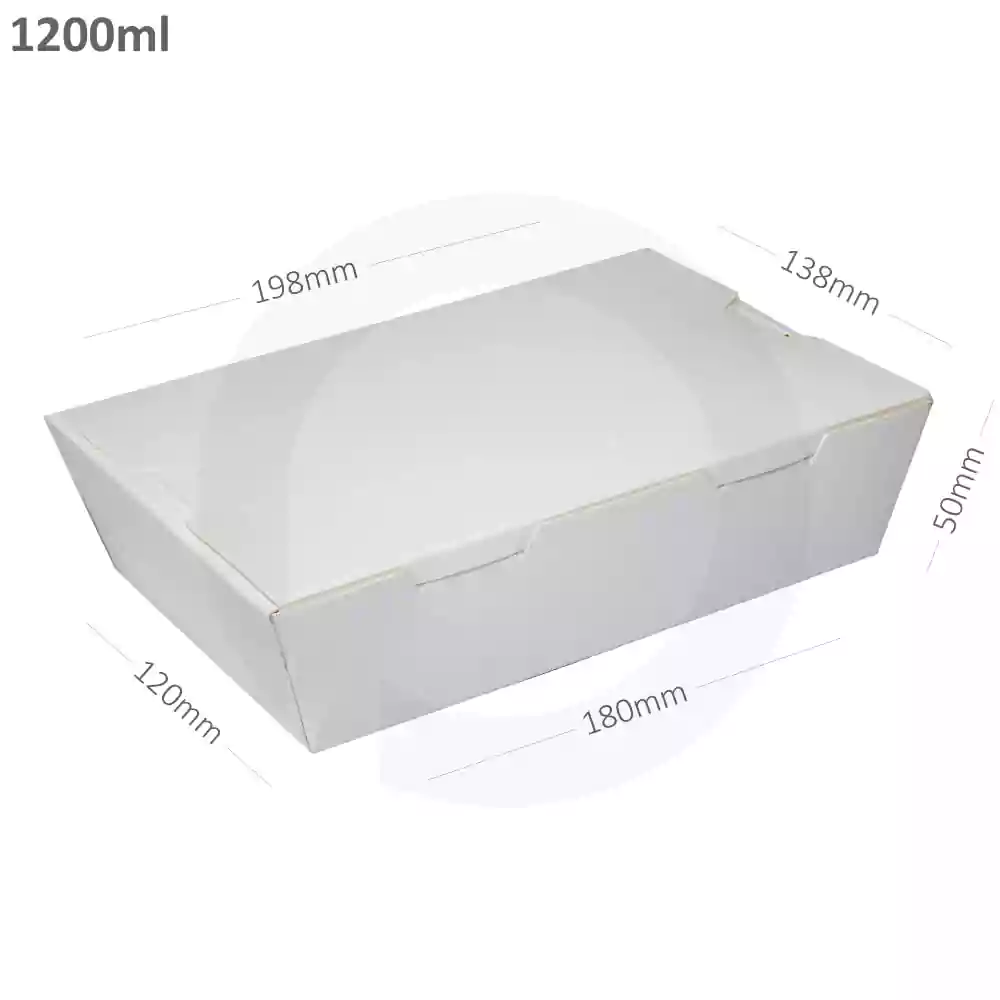 1200ml A White Paper Lunch Box 200/ctn