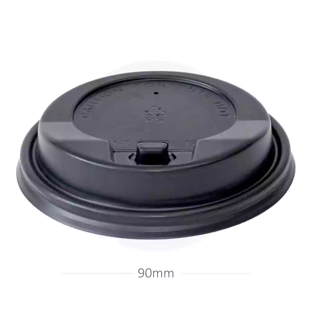 90mm PS Plastic Black with Cap Lid 1000/ctn