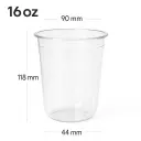 16oz/90mm PET Plastic U Shape Cup 1000/ctn