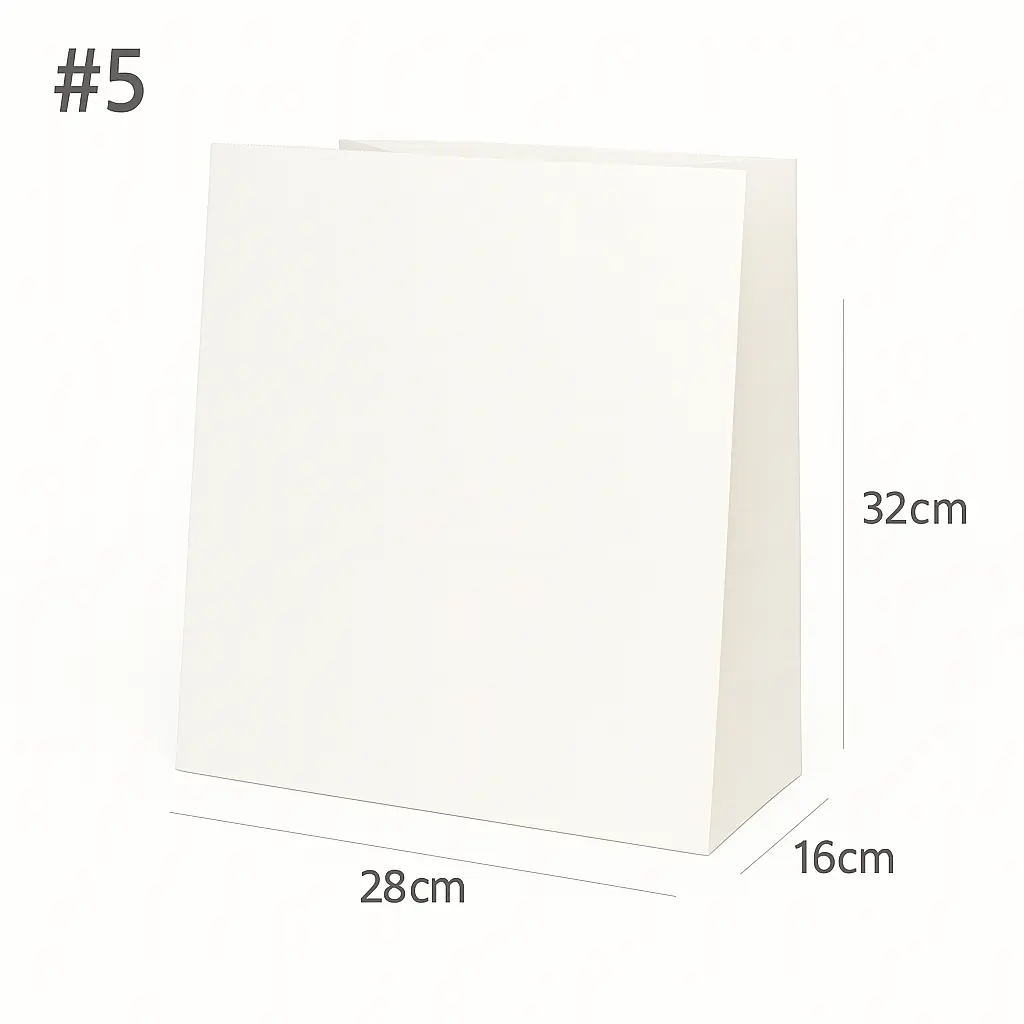 #5 White Paper No Handle Bag 200/ctn