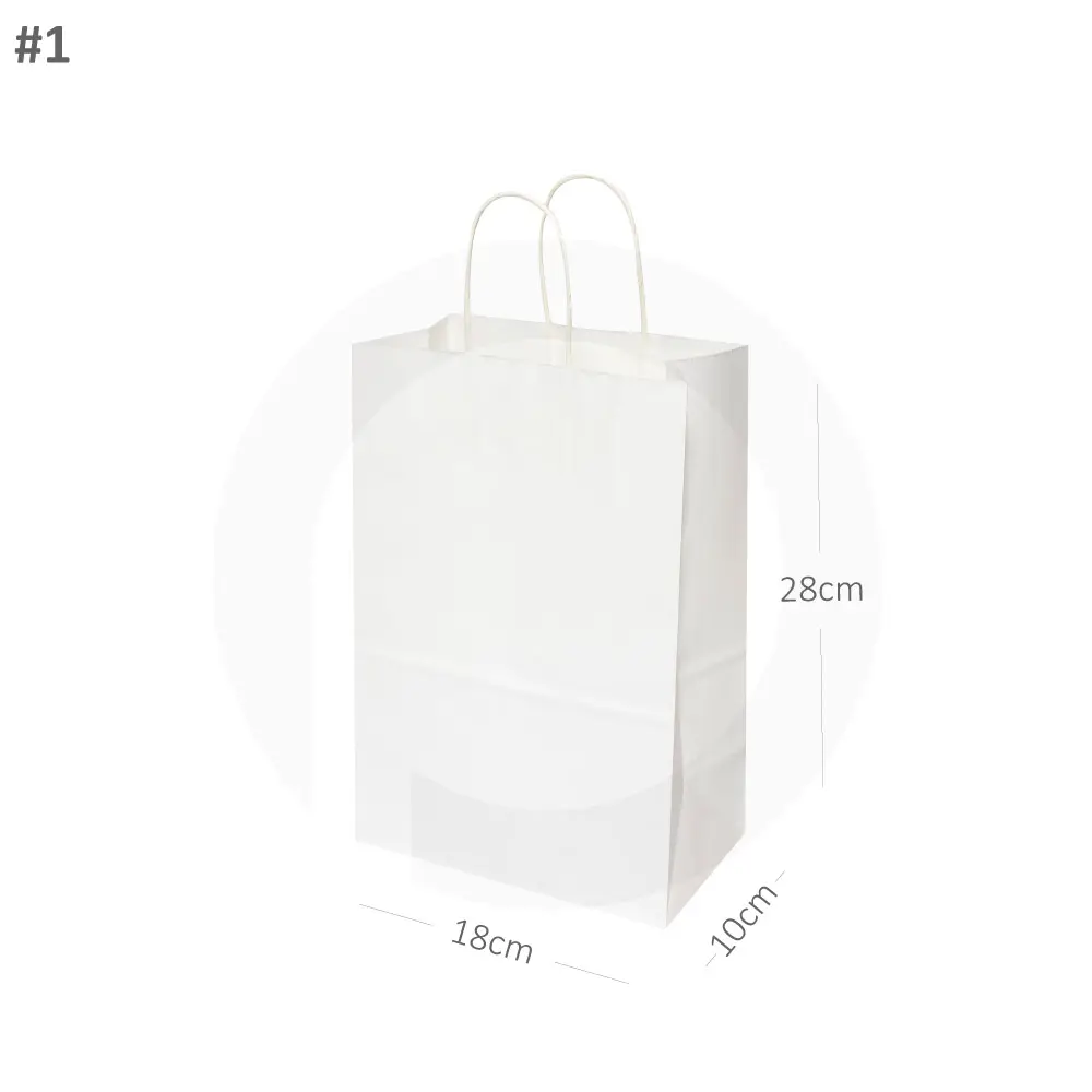 #1 White Paper Twisted Handle Bag 200/ctn