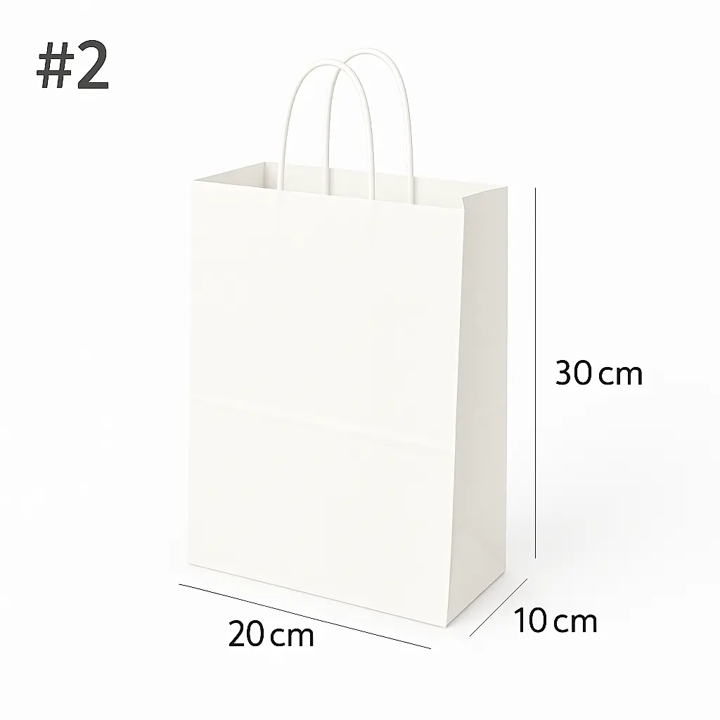 #2 White Paper Twisted Handle Bag 200/ctn