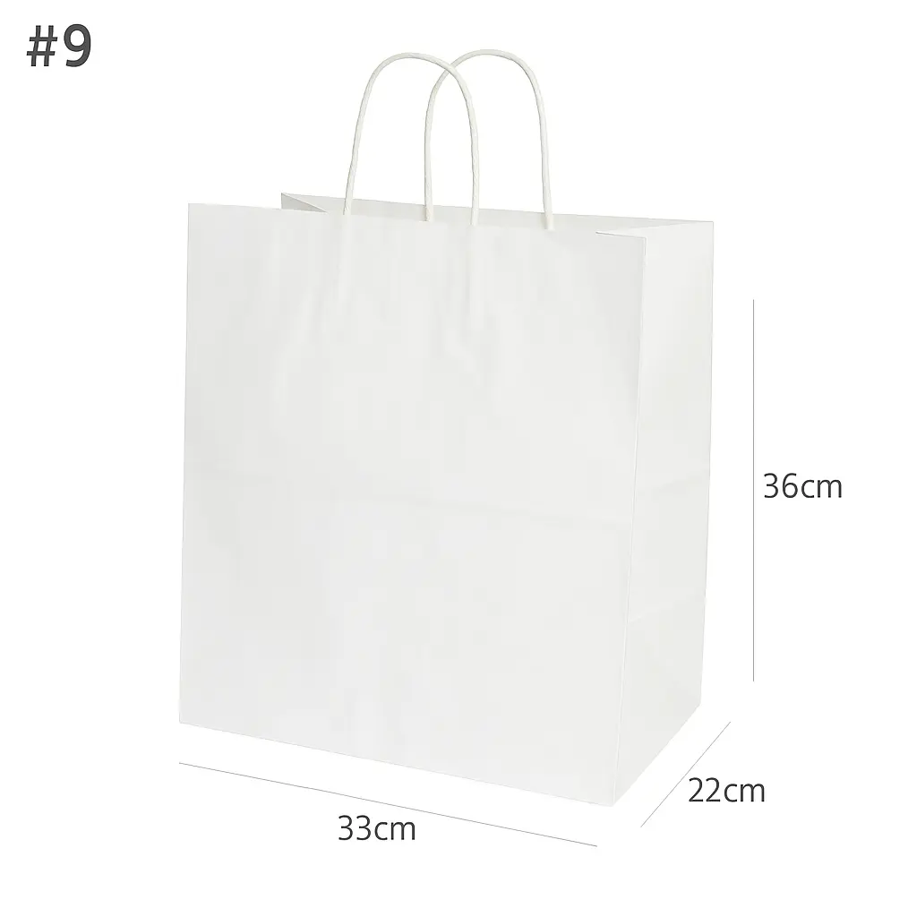 #9 White Paper Twisted Handle Bag 200/ctn