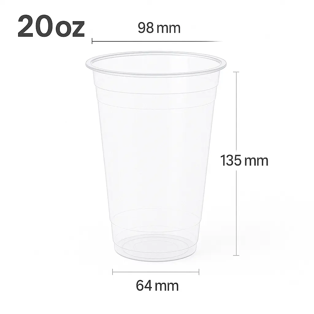20oz/98mm PET Plastic Cup 1000/ctn