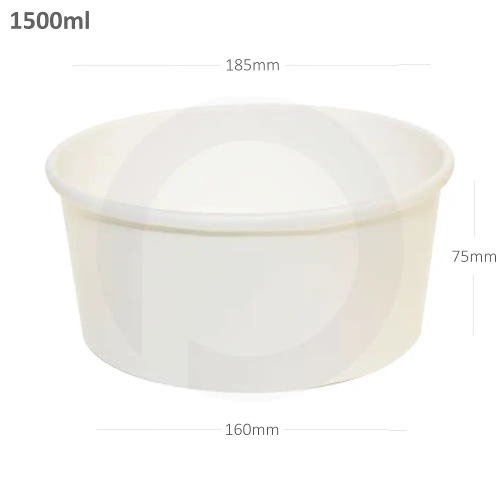 1500ml White Paper Salad Bowl 300/ctn