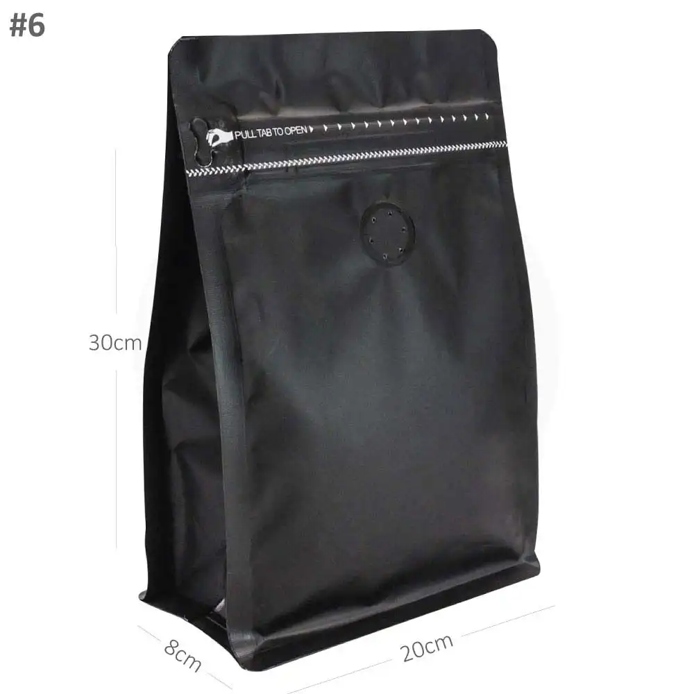 #6 Black Flat Bottom Ziplock Valve Bag 300/ctn