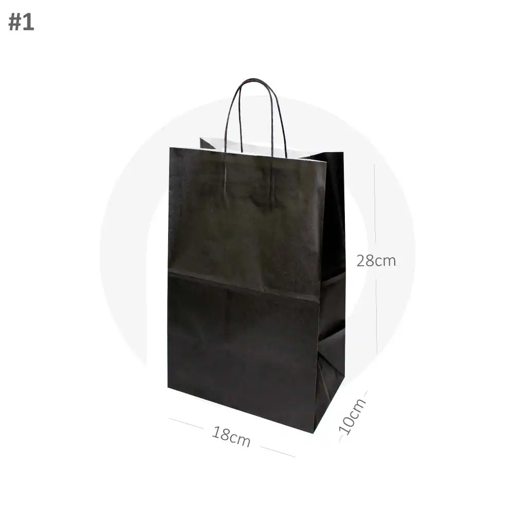 Black - #1 White Paper Twisted Handle Bag 200/ctn