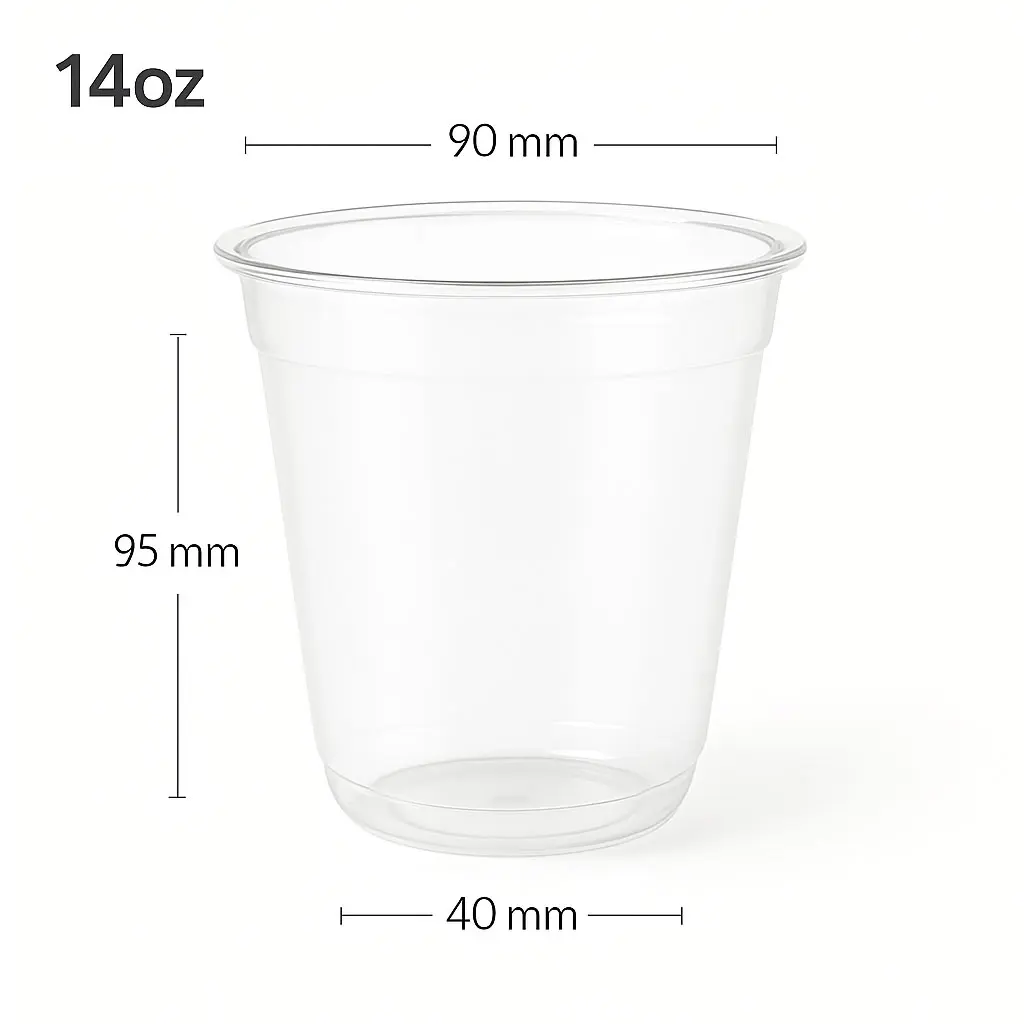 14oz/400ml PET Plastic U Shape Cup 1000/ctn 
