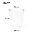 14oz/400ml PET Plastic U Shape Cup 1000/ctn 