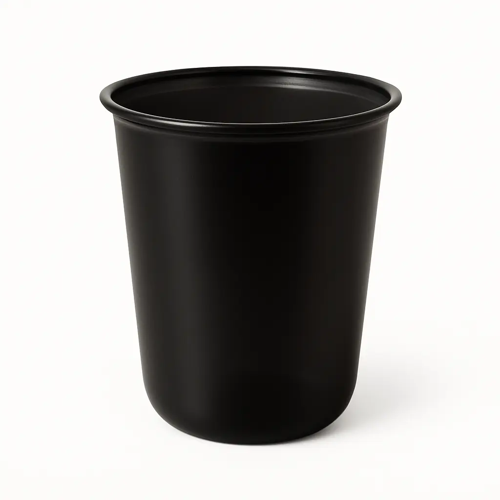 Black - 14oz/90mm PET Plastic U Shape Cup 1000/ctn