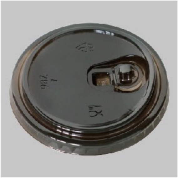 Black - 90mm PET Plastic Strawless Lid 1000/ctn