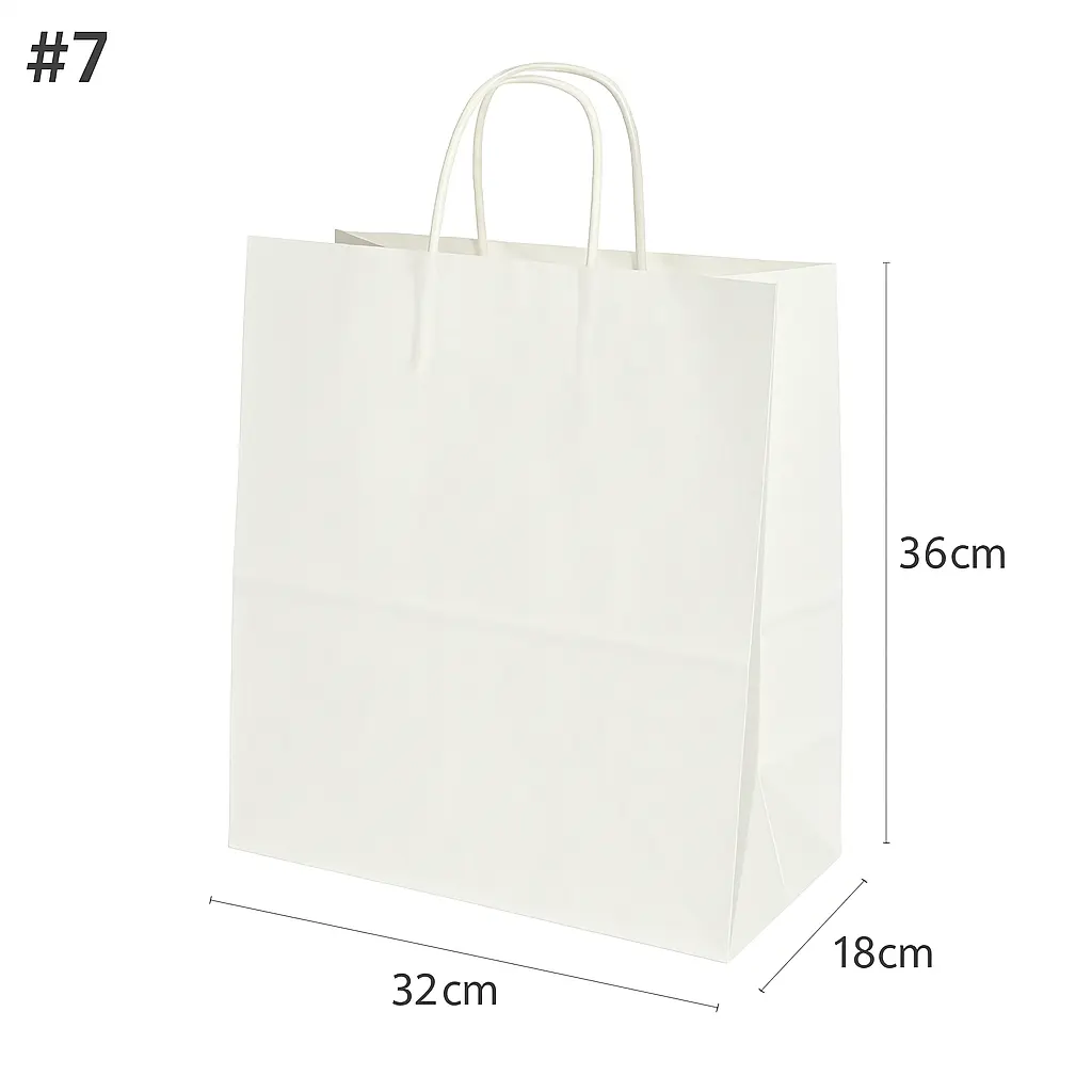 #7 White Paper Twisted Handle Bag 200/ctn