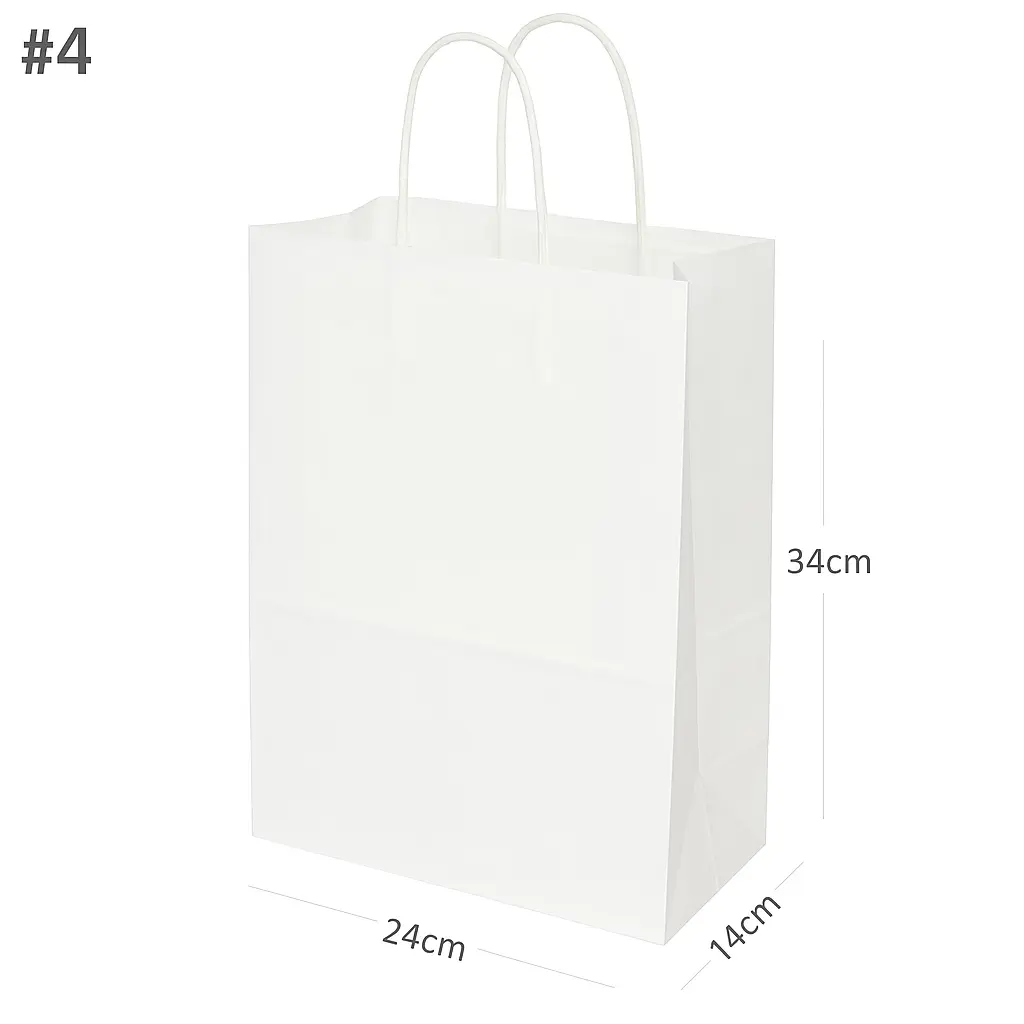 #4 White Paper Twisted Handle Bag 200/ctn