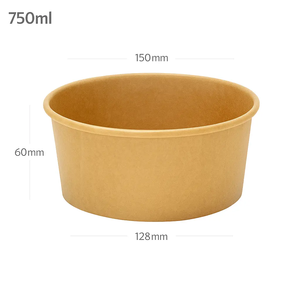 750ml Kraft Paper Salad Bowl 300/ctn