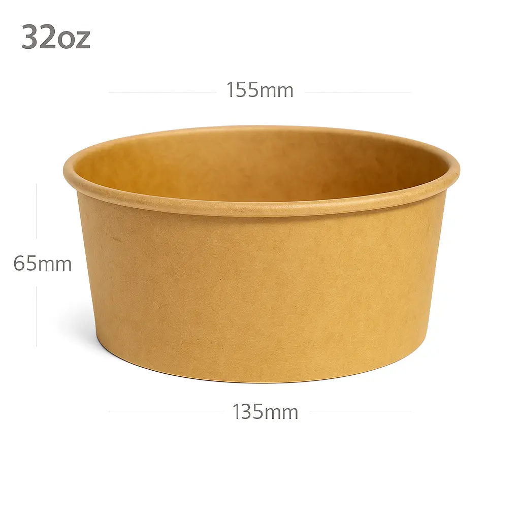 [034052] 32oz Kraft Paper Salad Bowl 200/ctn