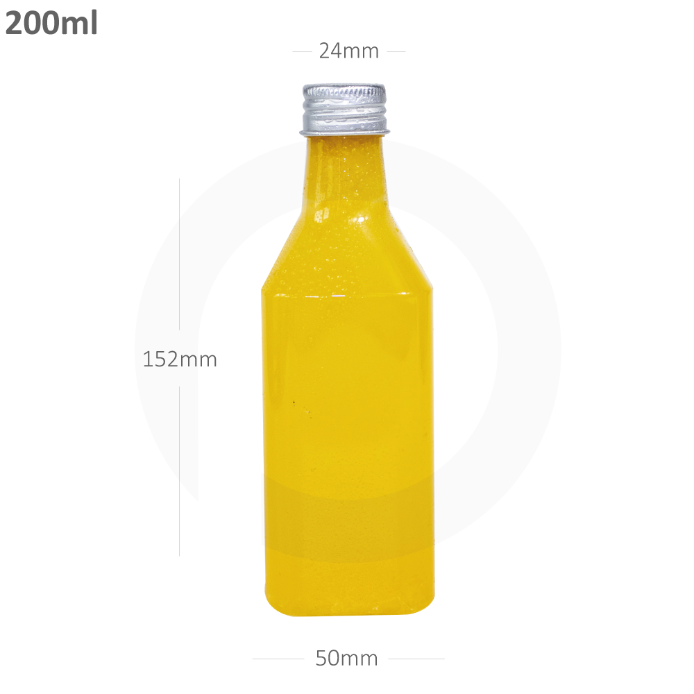 [362025] 200ml PET Plastic Bottle with Alu Cap 300/ctn