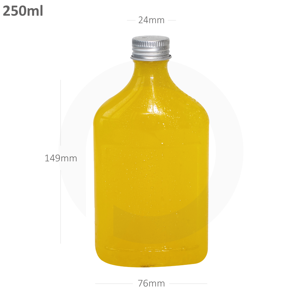 [368027] 250ml D PET Plastic Cold Brew Bottle Sliver Alu Cap 200/ctn