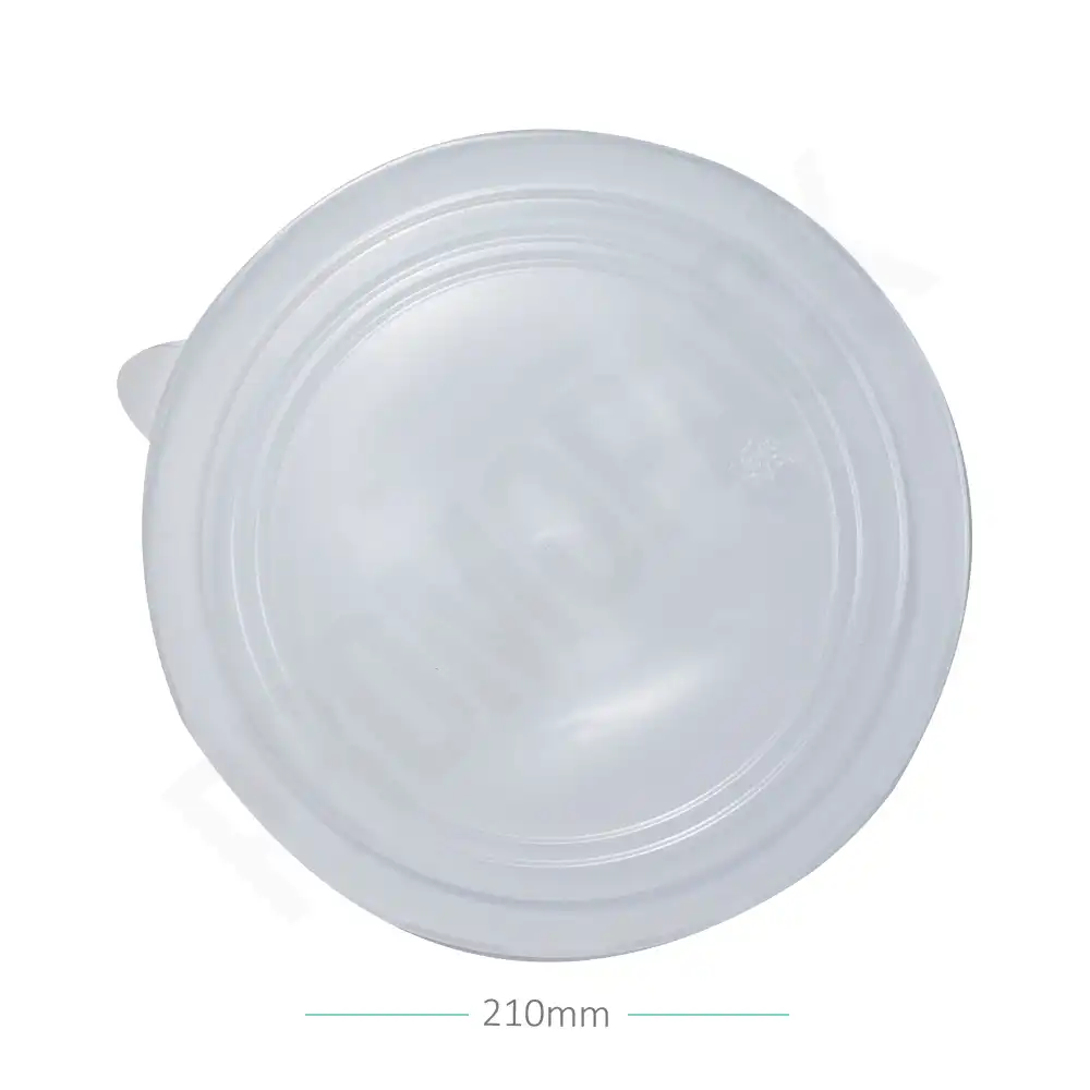 [039008] 210mm Round PP Plastic Sugarcane Bowl Lid 300/ctn