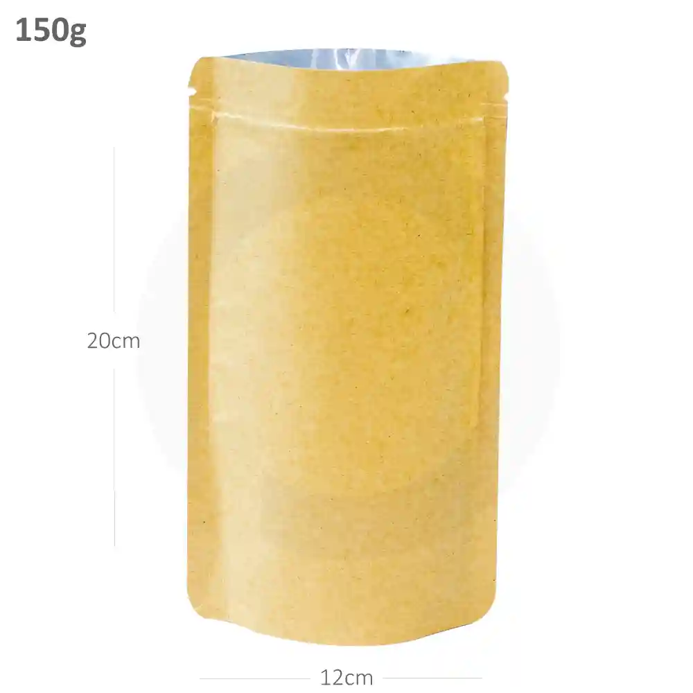 [021016] 150g Kraft Stand Up Ziplock Bag 250/ctn