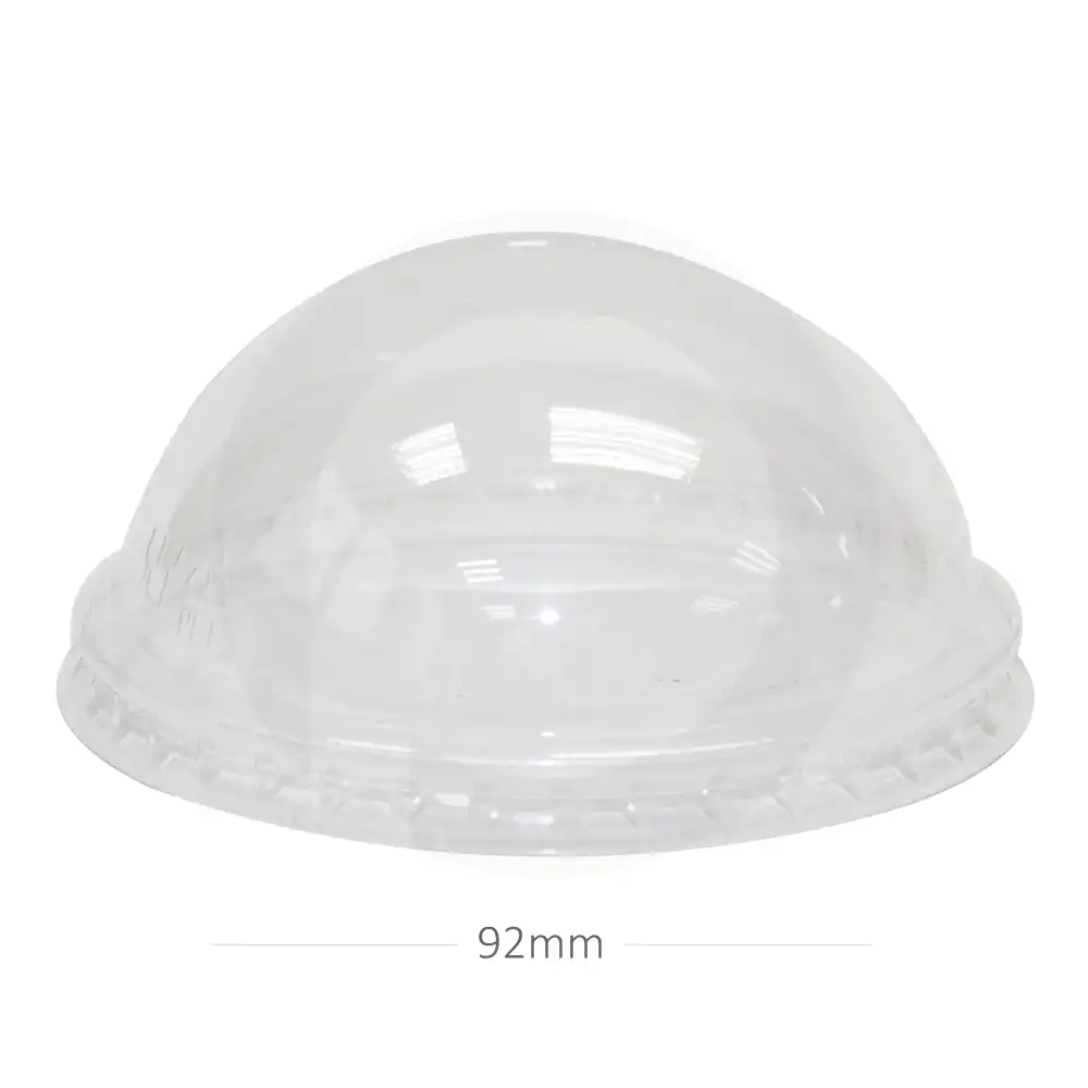 [029014] 92mm PET Plastic No Hole Dome Lid 1000/ctn