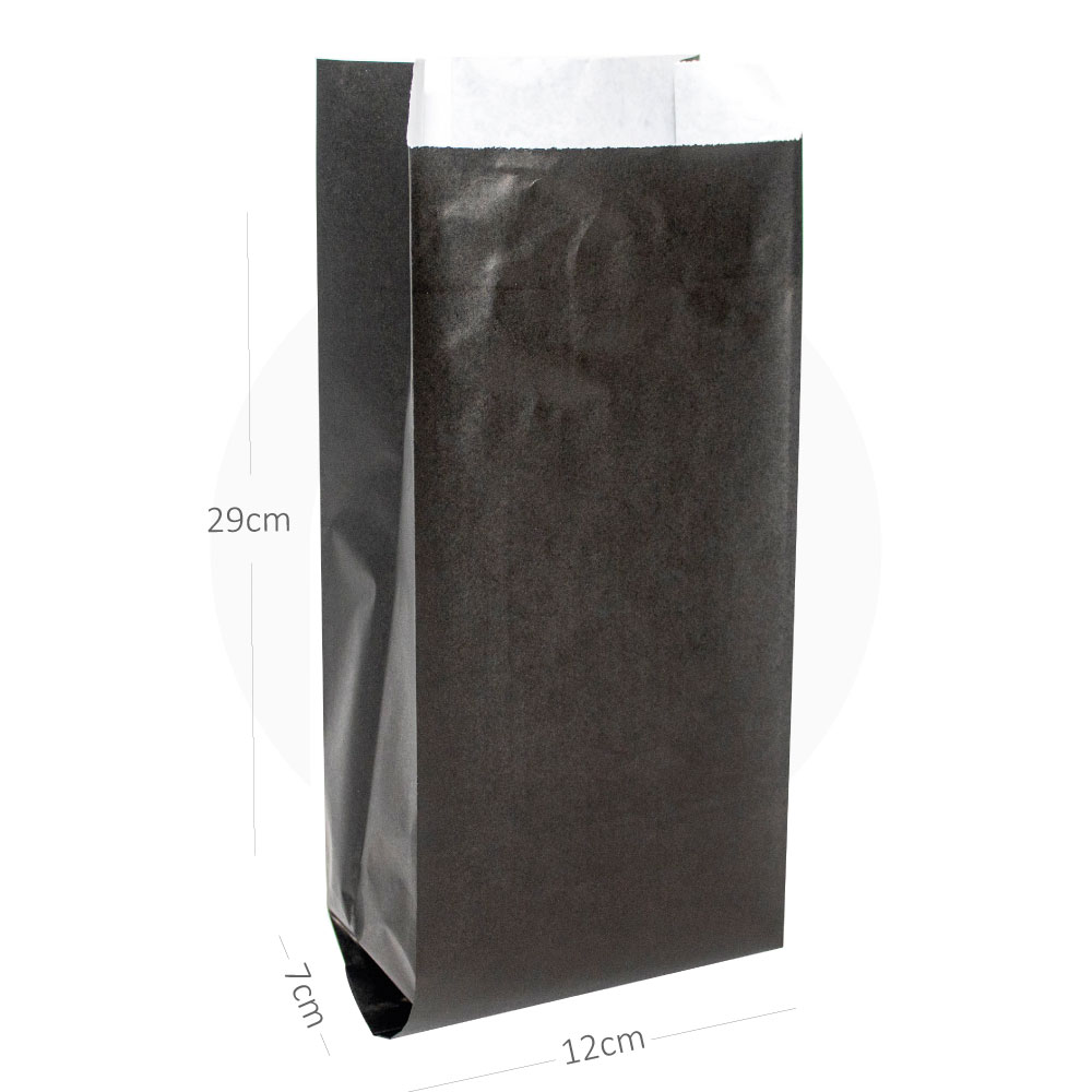 [042015] Black - #5 Satchel White Paper Bag 1000/ctn