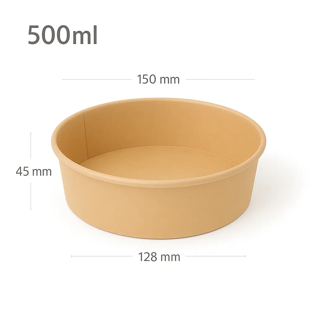 [012073] 500ml Kraft Paper Salad Bowl 300/ctn