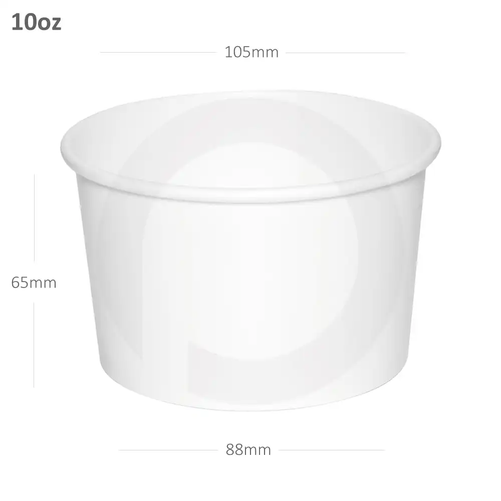 [051008] 10oz White Paper Ice Cream Cup 1000/ctn