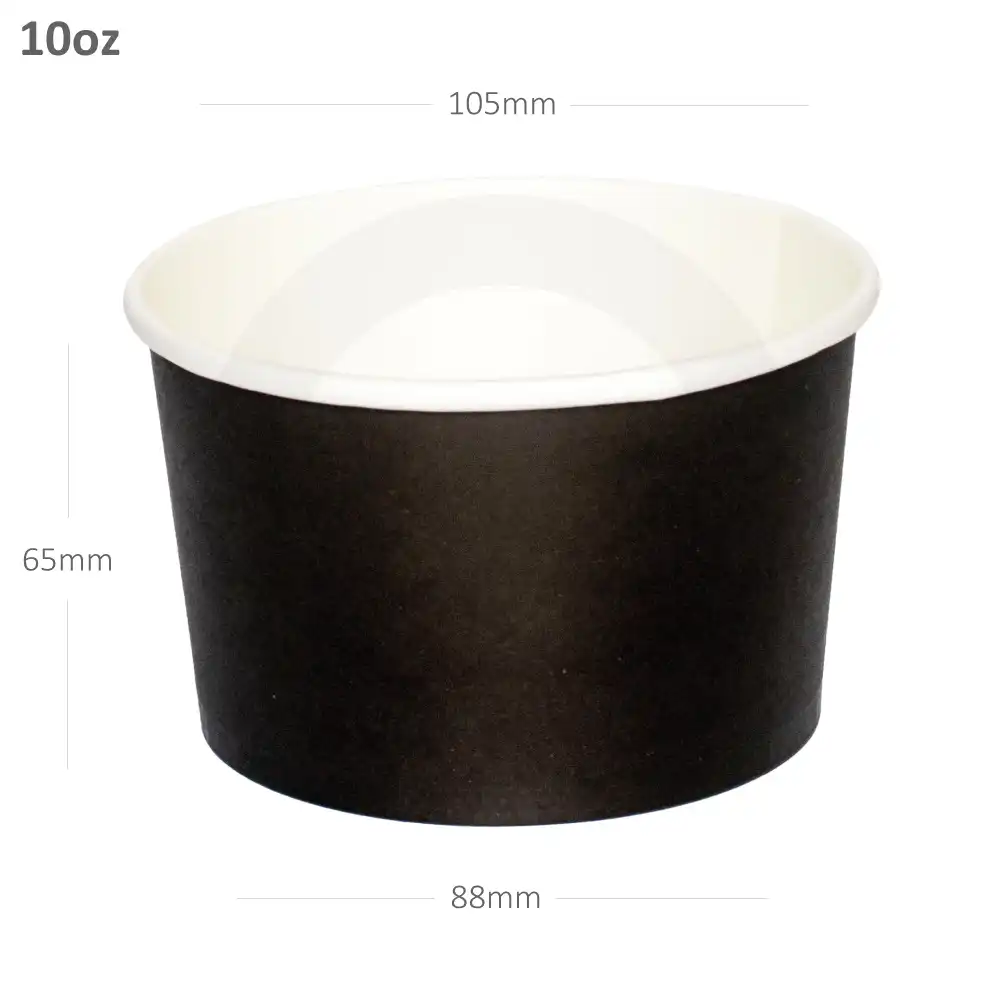 [051009] Black - 10oz White Paper Ice Cream Cup 1000/ctn