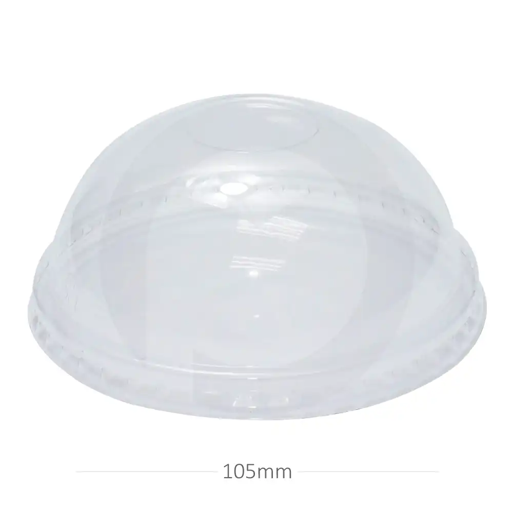 [051010] 105mm PET Plastic No Hole Dome Lid 1000/ctn