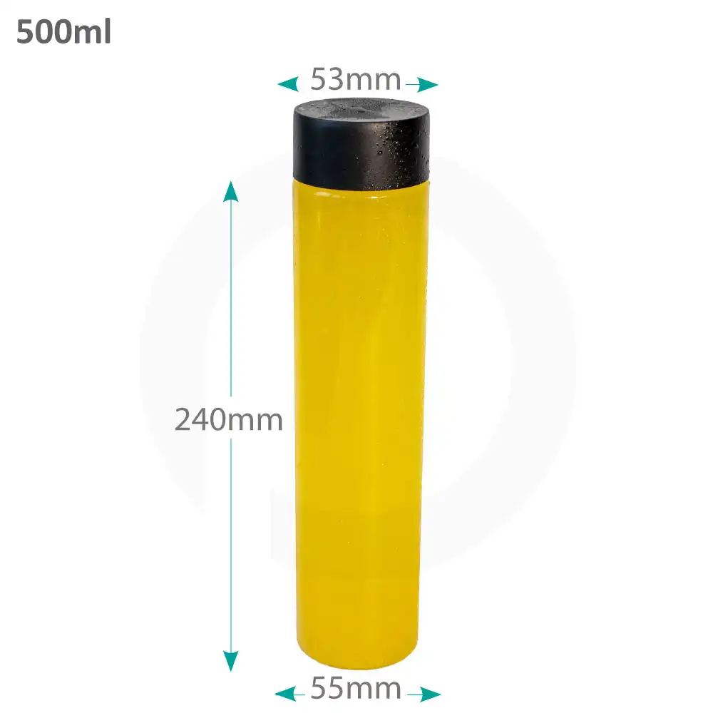 [012043] 500ml PET Plastic Bottle with Black PP Cap 100/ctn