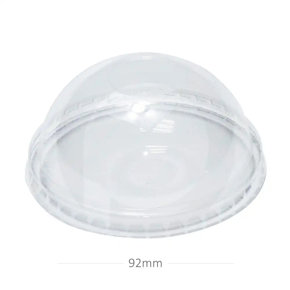 [012015] 92mm PET Plastic No Hole Dome Lid 1000/ctn