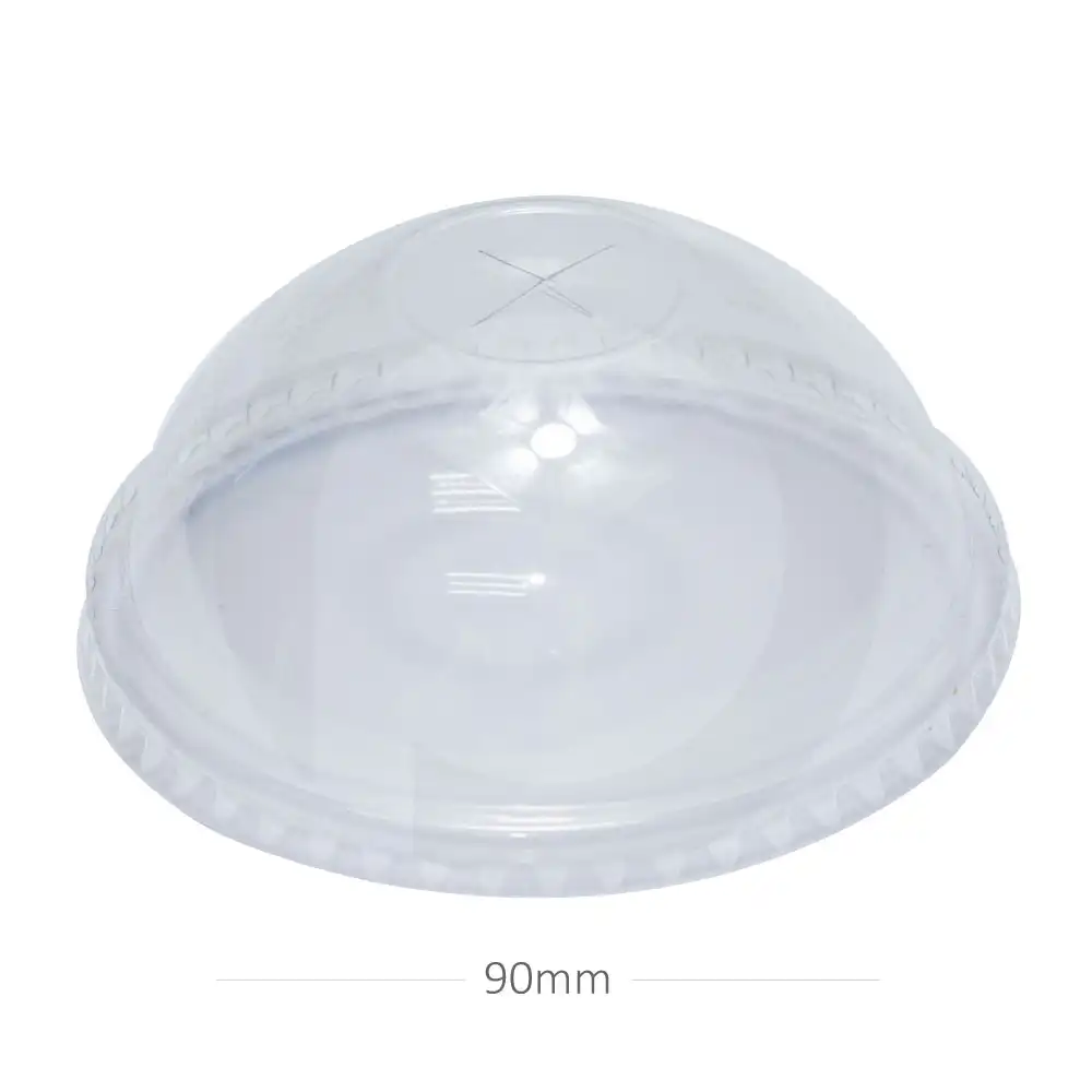 [012019] 90mm PET Plastic Dome Lid X hole 1000/ctn