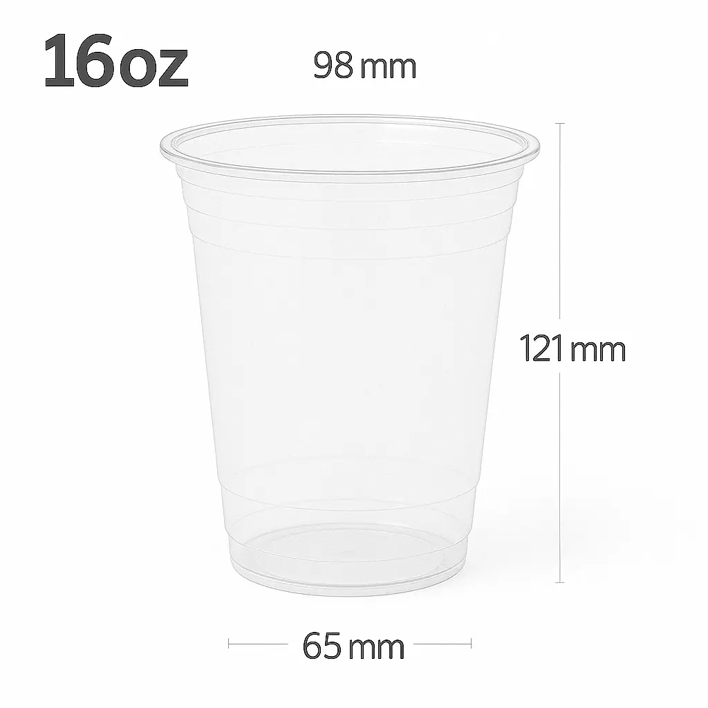 [012026] 16oz/98mm PET Plastic Cup 1000/ctn